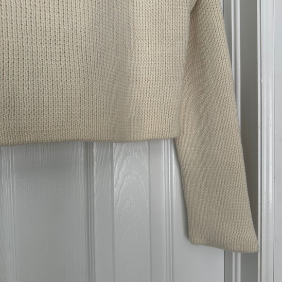 Zara Double-Breasted Button Knit Cardigan with Flat Lapel Cream Size Small NWT - Picture 9 of 12